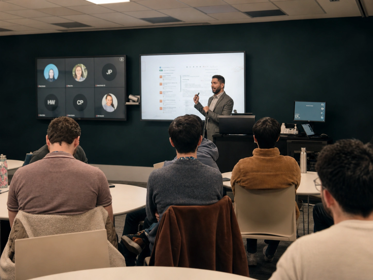 Jenish Pandya facilitating an AI adoption workshop with a team